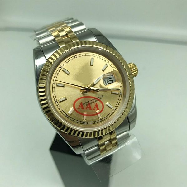 

2020 men's watches automatic glide smooth men's jubilee watch fixed fluted 18kt white gold watches silver-tone men's watch, Slivery;brown