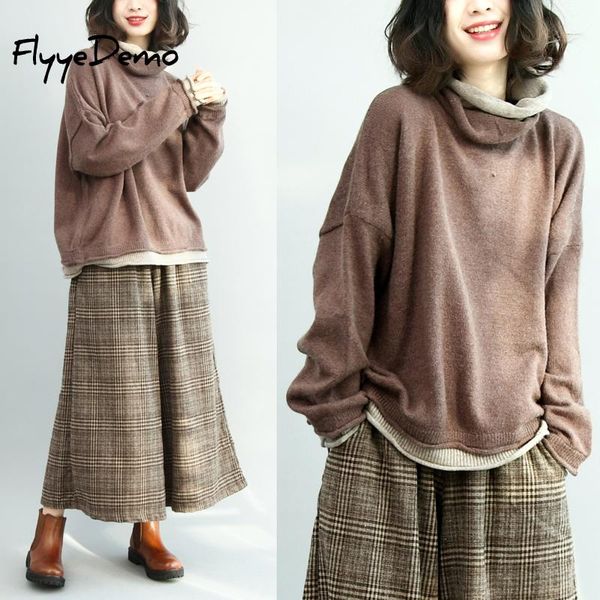 

oversized turtleneck patchwork plus size knitted pullover loose casual sweater women 2020 autumn winter warm long sleeve jumpers, White;black