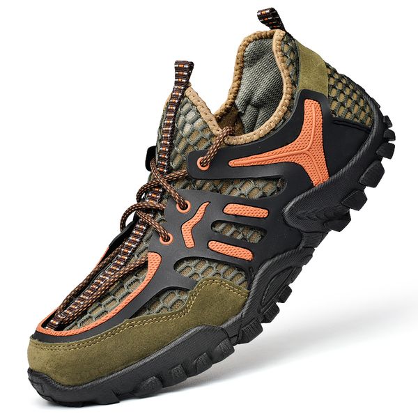 

men mountain sandals lycra mesh outdoor hiking trekking shoes breathable sport camping tourism shoes comfortable sneakers