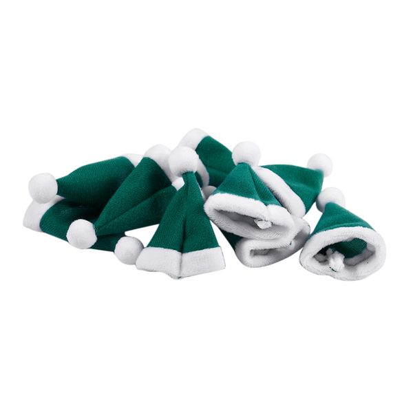 

10pcs / set мини рождество hat санта-клаус hat xmas apple, бутылки вина caps christmas gift caps для дерева орнамент декора