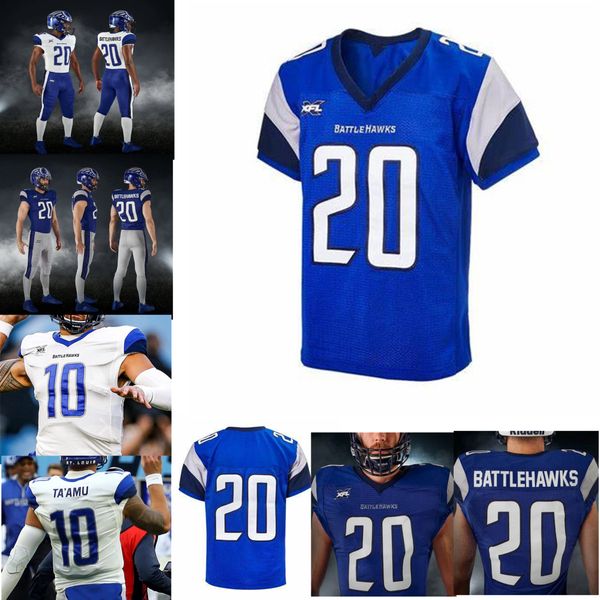 

2020 сент-луис battlehawks xfl трикотажные изделия футбола dejon аллен джерси шерман badie стив богарне juwann bushell-битти пользовательски, Black;red