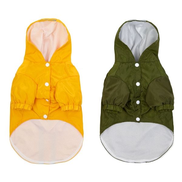 

new fashion outdoor puppy pet rain coat hoody waterproof jackets pu raincoat for dogs cats apparel clothes wholesale 2020 dog apparel