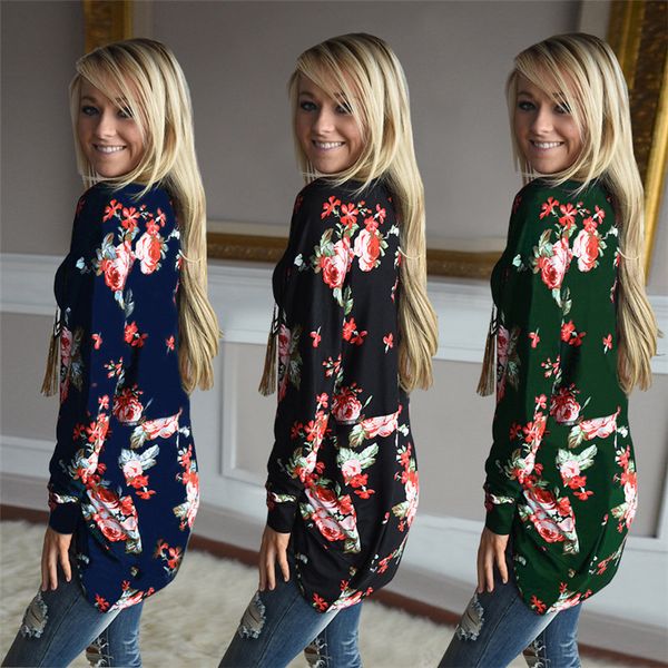 

women floral cardigans spring autumn new 2019 casual cardigan hoodie sweatshirts, Black