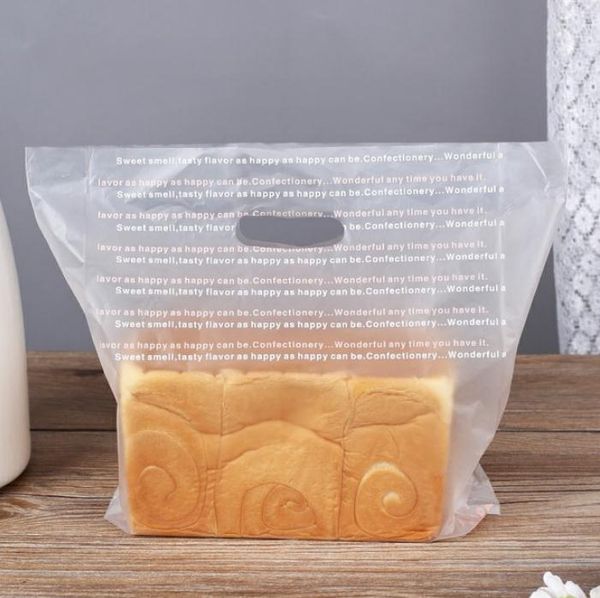 Saco de sobremesa brinde saco de pão de alimentos plásticos embalagens de embalagem de padaria suprimentos de embalagem grande saco de pão grande
