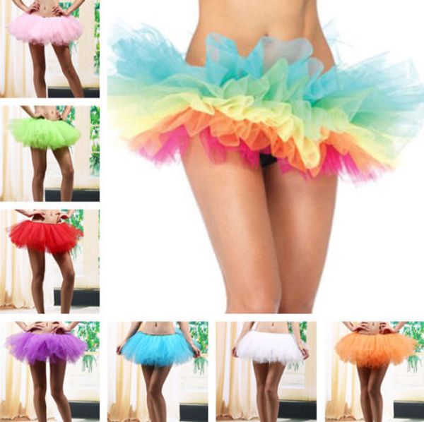 

2018 tulle skirts womens elastic stretchy tulle teen layers summer womens tutu skirt pleated mini skirts, Black