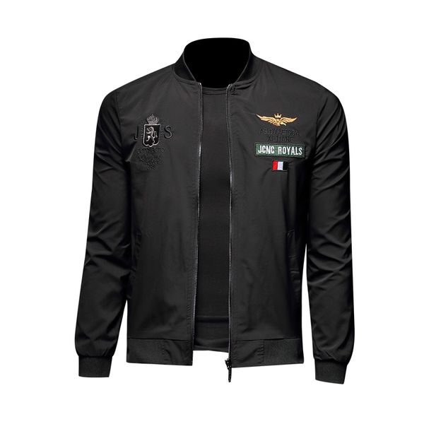 

new men's slim jacket baseball jacket men casual embroidery, Black;brown