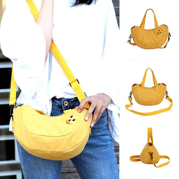 

ladies fashion girls banana canvas crossbody shoulderÂ handbag casual bags cute printed crossbody bag #yl10