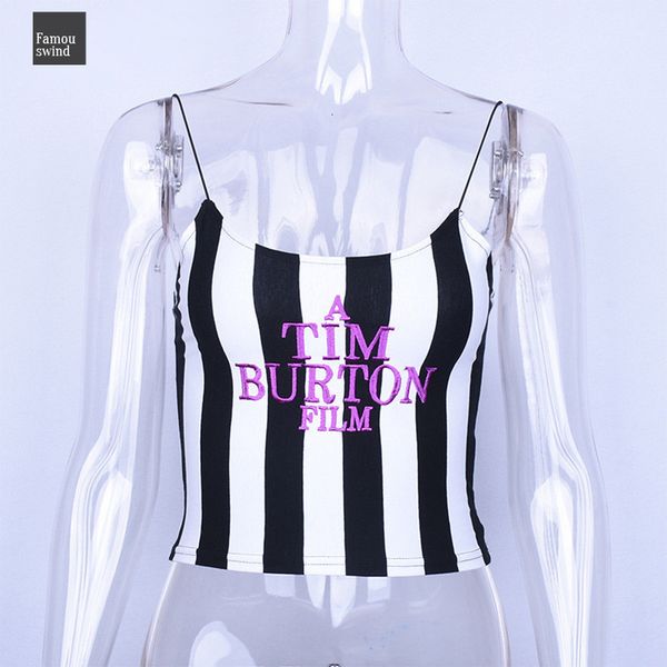 

сексуальное письмо camis вышивка женщины crop top лето рукава тощих нашивки camisoles тим бёртон перевозка груз падение, White