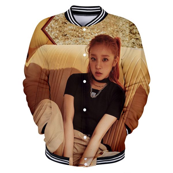 

2019 3d printed (g)i-dle baseball uniform casual fashion loose colorful jacket spring and autumn jacket hip, Black;brown