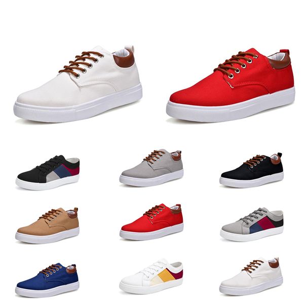 Großhandel 2020 Freizeitschuhe No-Brand Canvas Spotrs Sneakers Neuer Stil Weiß Schwarz Rot Grau Khaki Blau Mode Herrenschuhe Größe 39-46