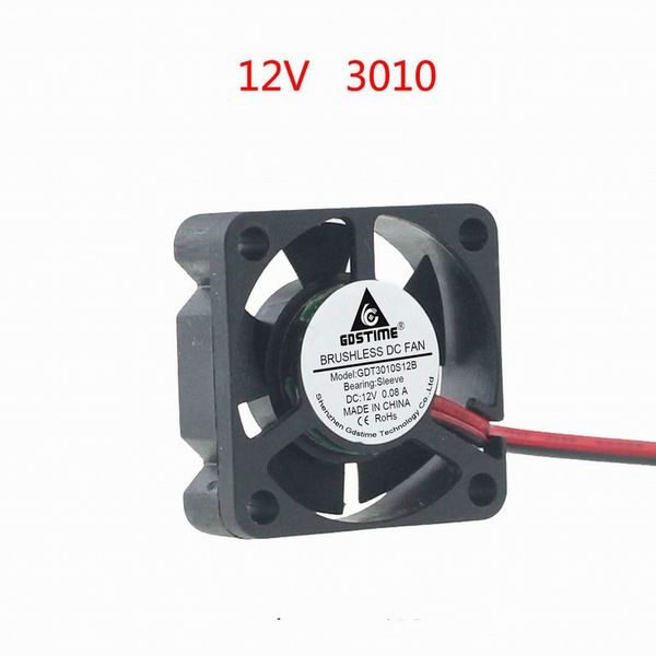 

dc12v 0.08a 3010 3cm 30x30x10mm 10000rpm 3.78cfm 2pin втулка подшипника мини вентилятор охлаждения