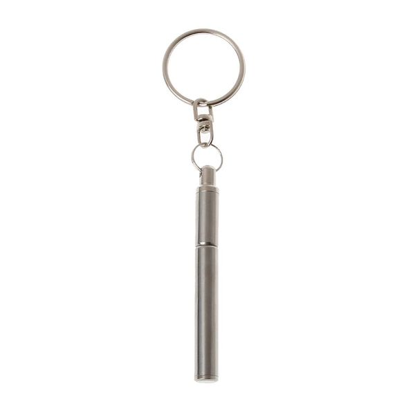 

portable stainless steel ballpoint pen metal key ring keychain tools, Silver