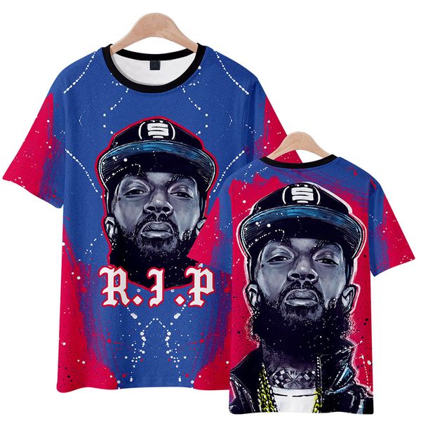 

2019 new rapper nipsey hussle fashion print short t shirt men women harajuku hip hop short sleeve t shirt nipsey hussle cool tees k1194, White;black