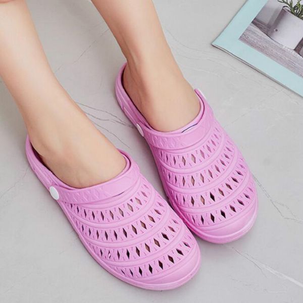 

breathable hole shoes for women new summer wear non-slip soft bottom female beach sandals leisure sandalias, Black