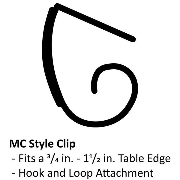 

clear table skirting clips (mc) for 3/4in to 1 and 1/2in table edge - 25 pack