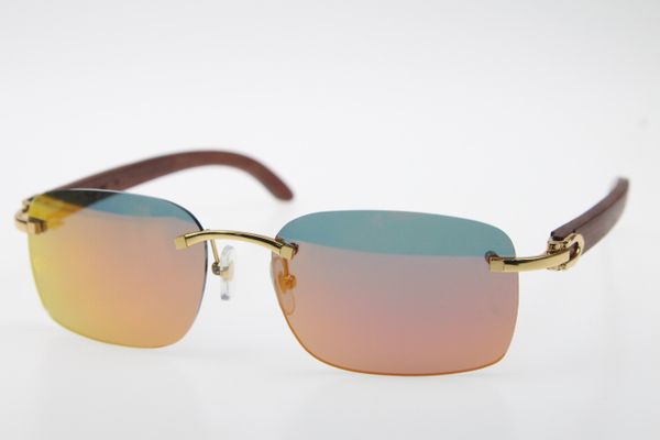 

2020 wholesale wood rimless glasses 8200759 designer sunglasses men wood glasses sunglasses vintage driving glasses, White;black