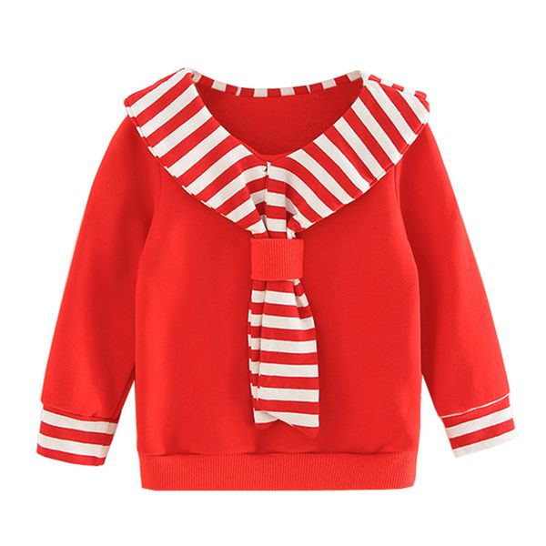 

2-8t toddler baby winter clothes kid girl cute long sleeve striped print sweatshirts red casual cotton hooded coat warm clothes, Black