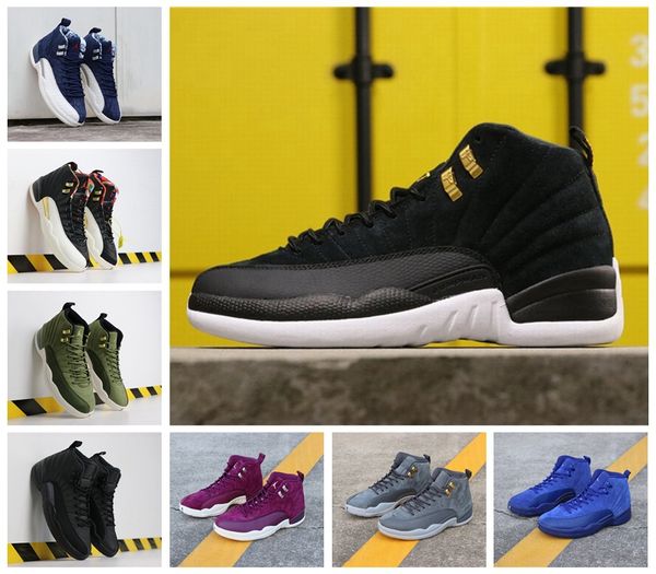 

новый air jordan 12 утепленный WNTR 12s тренажерный зал Красный Мичиган мужская баскетбольная обувь мастер грипп игра такси Мужские спортивные кроссовки