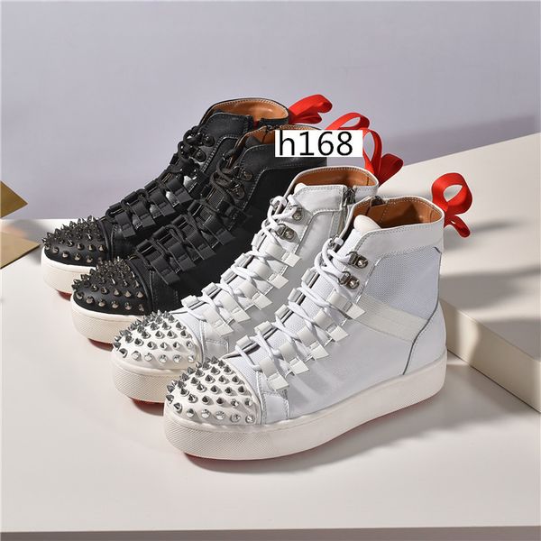 

fashion new krystal spike sock donna flat sneakers designer mens red bottoms shoes womens rivet spiky sock junior spikes flat shoes size 37, Black