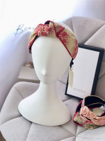 

Дизайнер Крест Узел Широкие Жесткие Повязки для Женщин Градиент Цвета Логотипа П