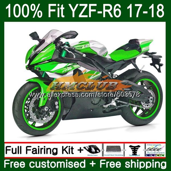 

injection for yzf600 yzf r6 2017 2018 2019 123cl.22 green gloss yzf 600 r 6 yzf-600 yzf-r6 yzfr6 17 18 19 oem fairings, Black