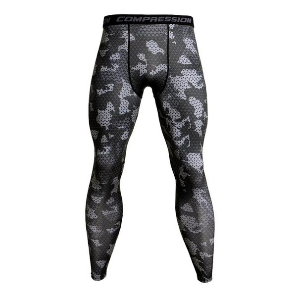 

men compression pants tights men training fitness pants print leggings training male gym man quick dry bottom 2019 new, Black