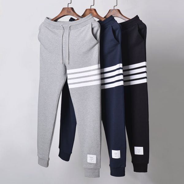

2019 Fashion TB THOM Brand Sweatpants Men Spring Pure Cotton Casual Sports Trousers Tracksuit Bottoms Mens Jogger Track Pants