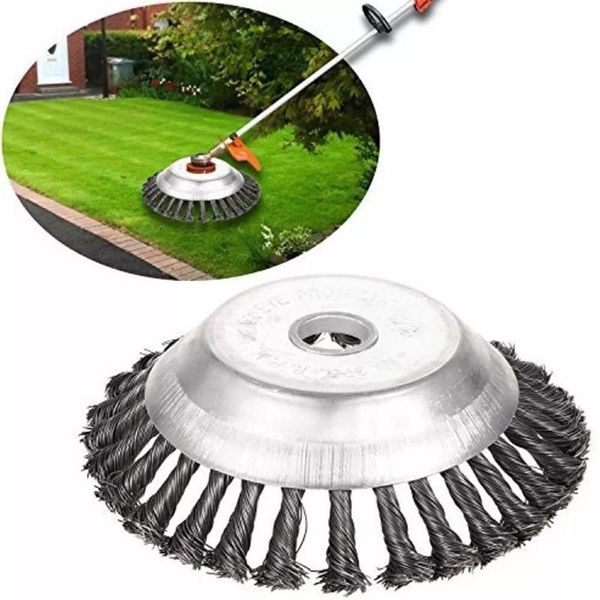 

6/8 inch steel trimmer head garden steel wire brush break-proof rounded edge power lawn mower grass