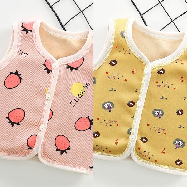 

newborn infant three-layer cotton clip men's warm and women's baby combed cotton waistcoat warm vest vest vest, Camo