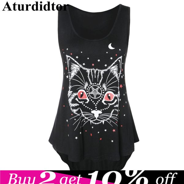 

plus size high low printed tunic tank top, White