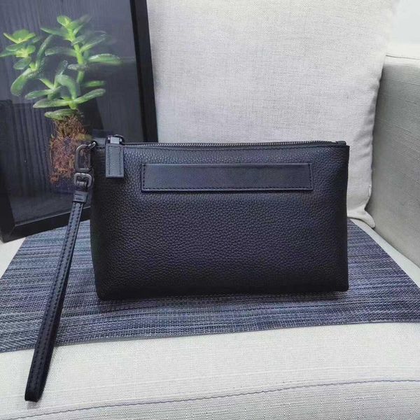 

classic men's leather hand bag designer men's clutch bag high-end quality business casual style with leather handcuffs with zipper