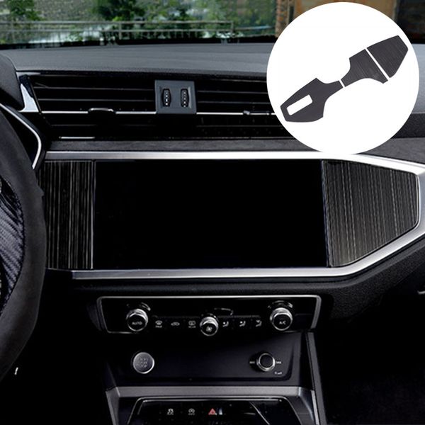 Auto Styling Scheinwerfer Schalter Rahmen Abdeckung Aufkleber Für Audi Q3 2019 LHD Navigation Panel Dekoration Edelstahl Trim