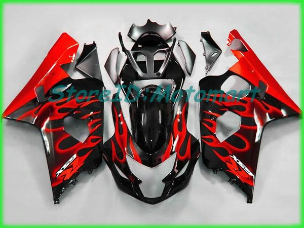 Kit de Carenagem da motocicleta para SUZUKI GSXR600 750 K4 04 05 GSXR 600 GSXR 750 2004 2005 Vermelho prata preto Carenagens set SF75