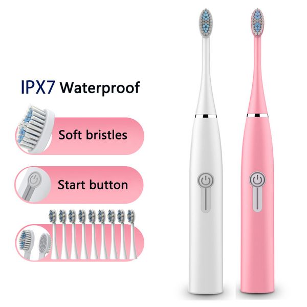 

electric toothbrush sonic wave non rechargeable smart chiptoothbrush head replaceable whitening tooth brush