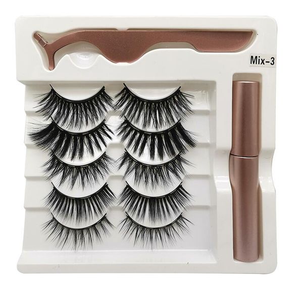 

magnetic eyeliner and lashes kit, magnetic eyeliner for magnetic lashes set, with reusable lashes [5 pairs]