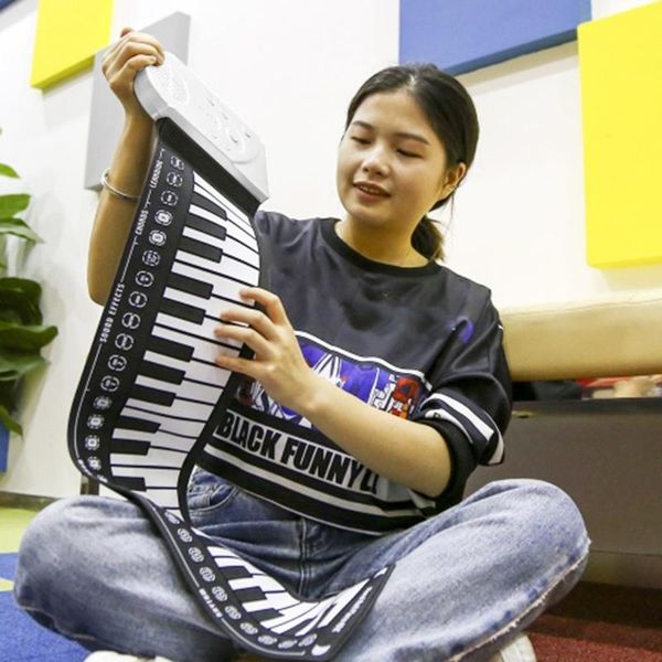 

portable 49 keys flexible silicone roll up piano folding electronic keyboard for children 16 sound funtions electronic keyboard