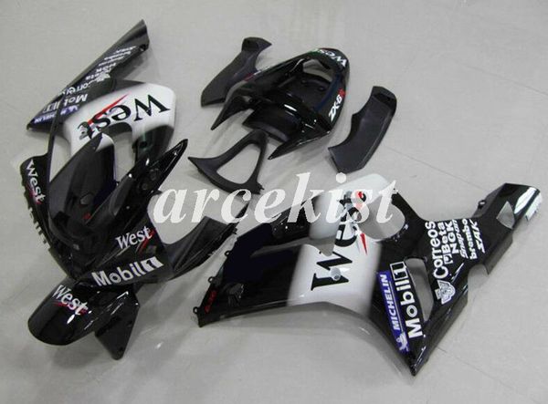 

4 gifts new abs motorcycle fairings set fit for kawasaki ninja zx-6r zx6r 2003 2004 03 04 636 bodywork set custom black west