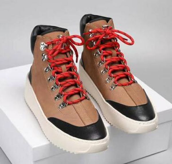

2019 fog quality fear of god military sneakers hight army boots men and women fashion shoes martin boots c7, Black