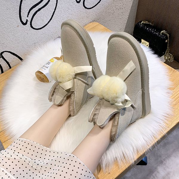 

round toe women's mid calf boots shoes flat heel lace up low heels booties booties ladies boots-women winter footwear luxury, Black