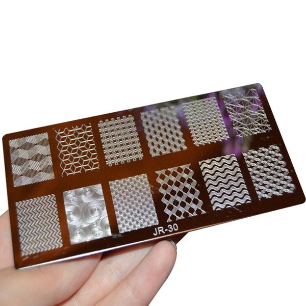 

jr nail stamping plates stainless steel image konad stamping nail art manicure template nail stamp tool 30 styles for choose, White