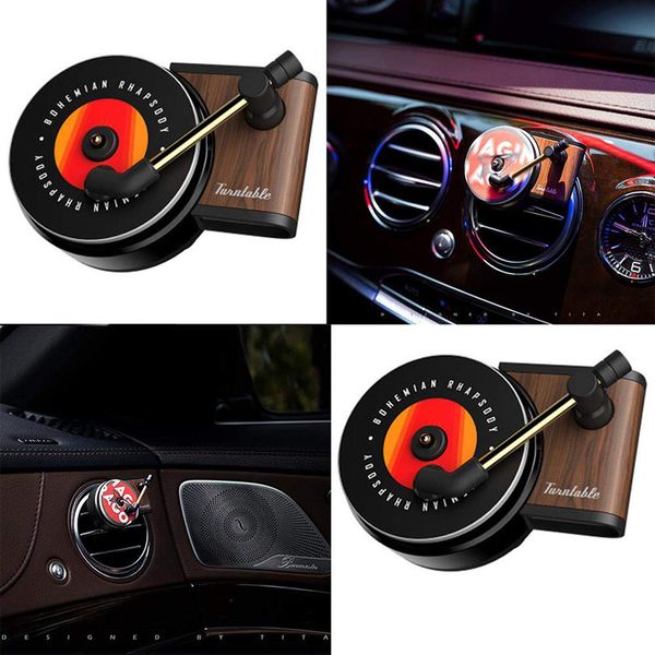 

car air freshener outlet record player fragrance folder solid perfume vent diffuser decor auto interior accessories