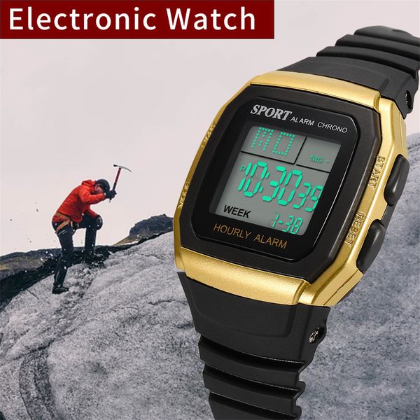 

fashion high-end multi-function 30m sports waterproof electronic watch men watch sport watches, Slivery;brown