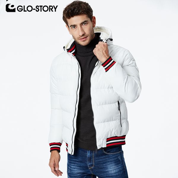 

glo-story men's winter jackets male fashion windbreaker wool liner thick warm padded hooded parka coats mma-85101 85102, Tan;black