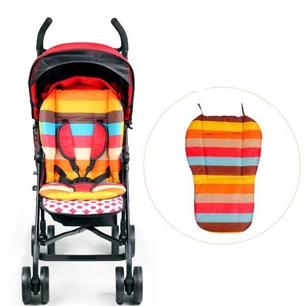 

double-sided baby stroller seat rainbow color stroller cushion soft pushchair mat carriages seat pad stroller accessories