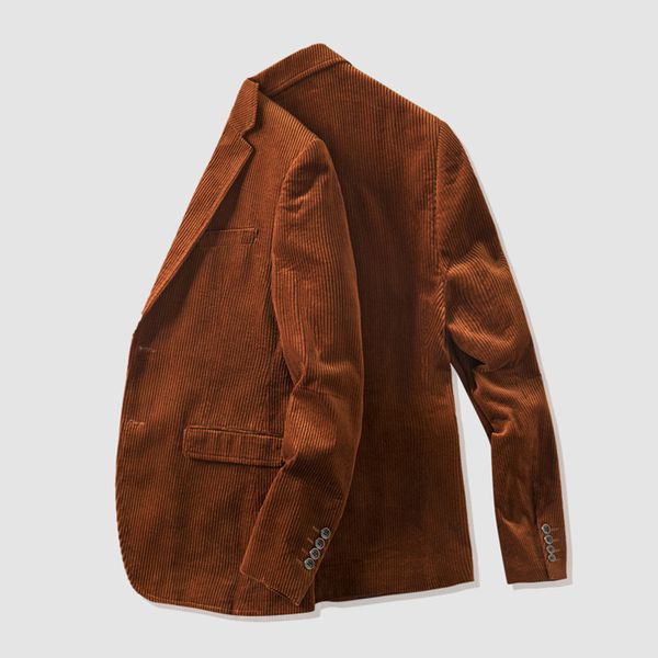 

2019 spring men smart casual corduroy blazer jackets stripes cotton slim fashion suits fashion city clothing classic outerwear, White;black