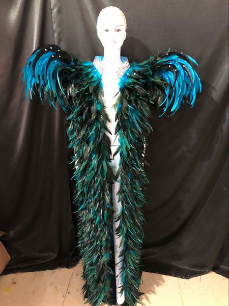 

the show's victoria cabaret stage clothes skirt big angel feather wing headdress wings costume set for women