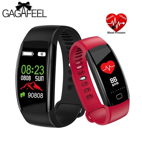 

gagafeel f64hr heart rate smart band ip68 waterproof color screen blood pressure oxygen fitness tracker smart bracelet gps watch, Slivery;brown