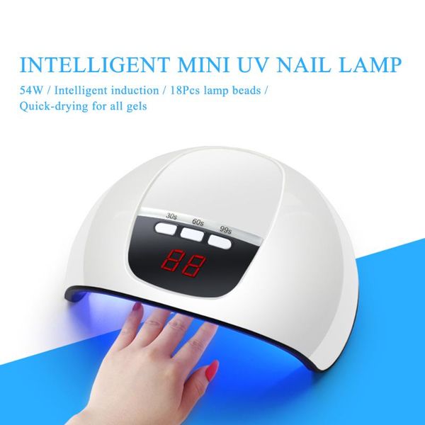 

nail dryers 54w uv lamp dryer mini for nails manicure gel timing machine