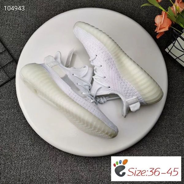 

2019 new arrival kanye v2 breathable casual shoes for white yellow men's women outdoors fashion walking shoes size 36-45, Black
