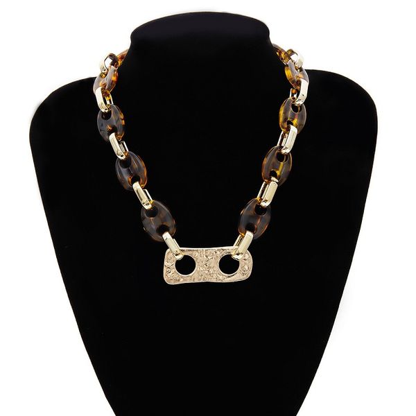

find me 2019 new fashion long chain collar choker necklace pendants vintage boho acrylic maxi statement necklace women jewelry, Silver